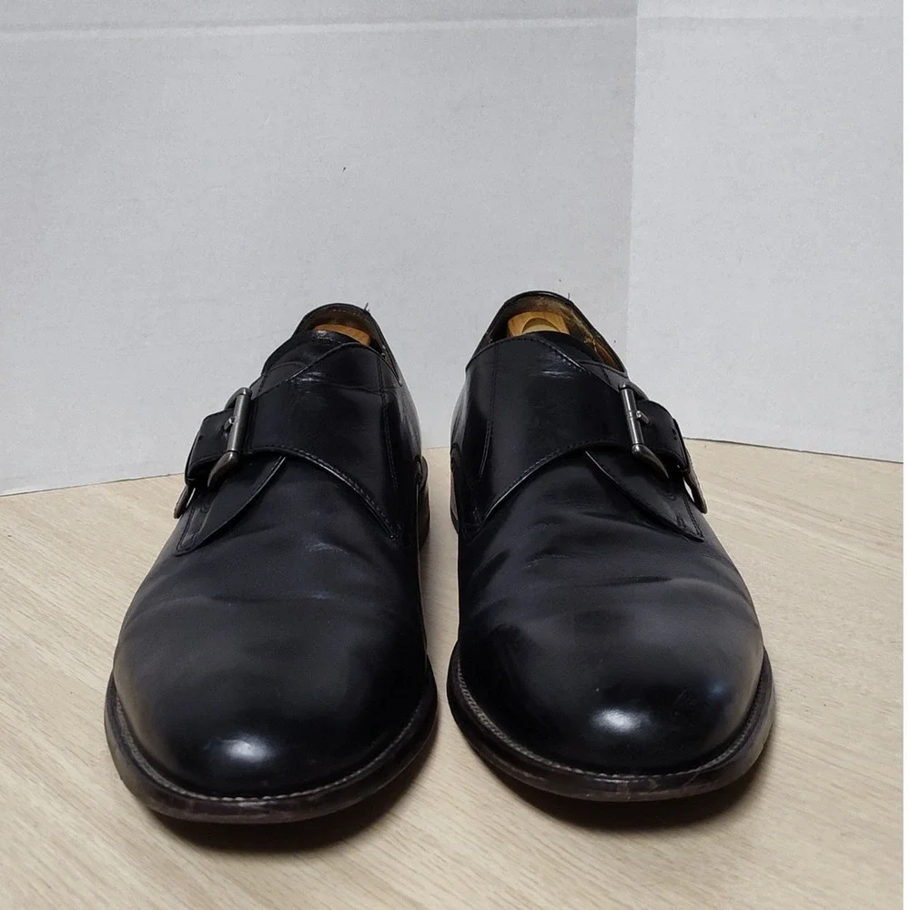 Florsheim 12132 Black Leather Monk Strap Loafers Mens Size 10 Dress Shoes